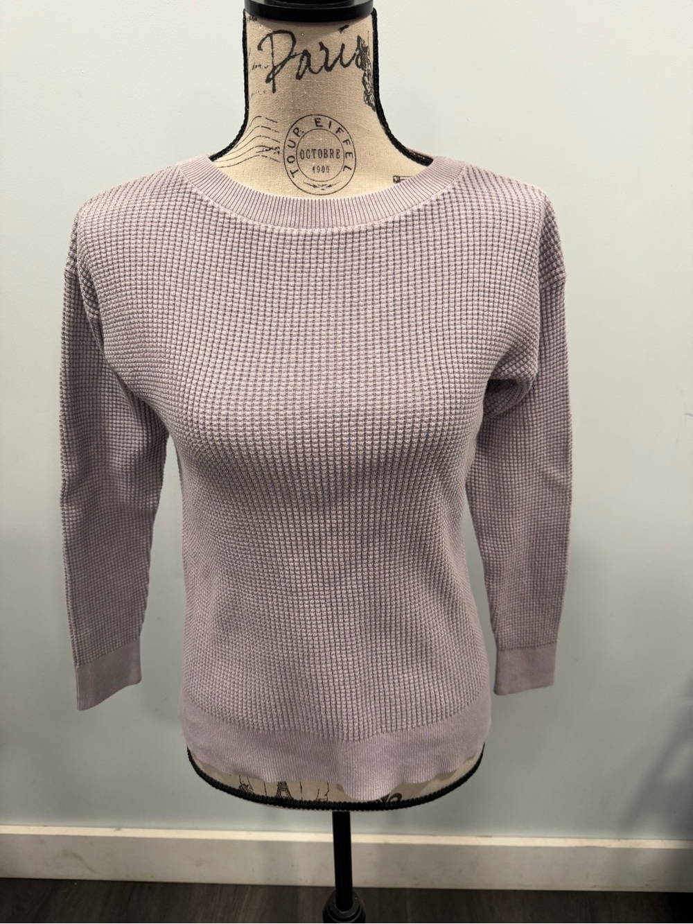 L.L. Bean Women's Waffle Knit Crew Sweater - Light Lavender